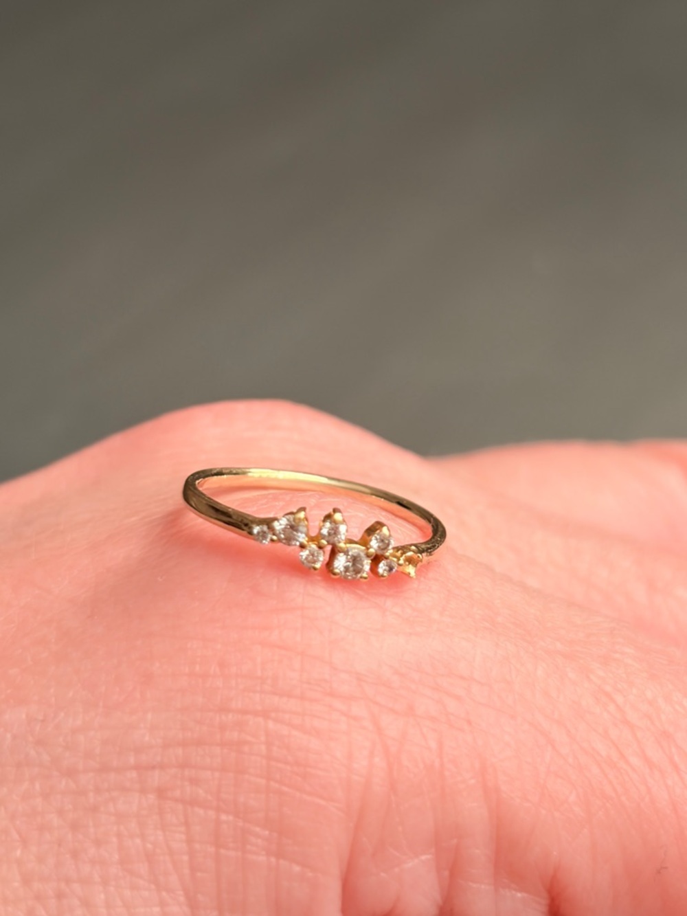 Djula 18K yellow gold and diamond fairytale ring, size 3